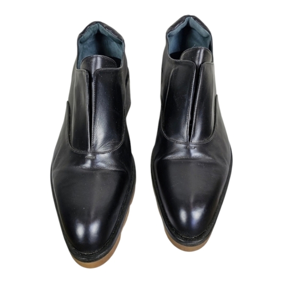 Jil Sander Black Leather Block Heel Loafers Minimalist Slip-On Designer Shoes 10 - Picture 10 of 14